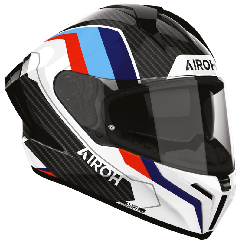 Kask motocyklowy integralny Airoh Matryx Carbon Rank czarno-biało-niebieski