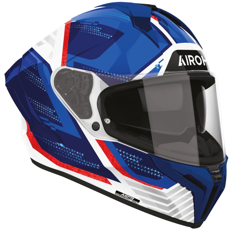 Kask motocyklowy integralny Airoh Matryx Starburst niebiesko-czerwony