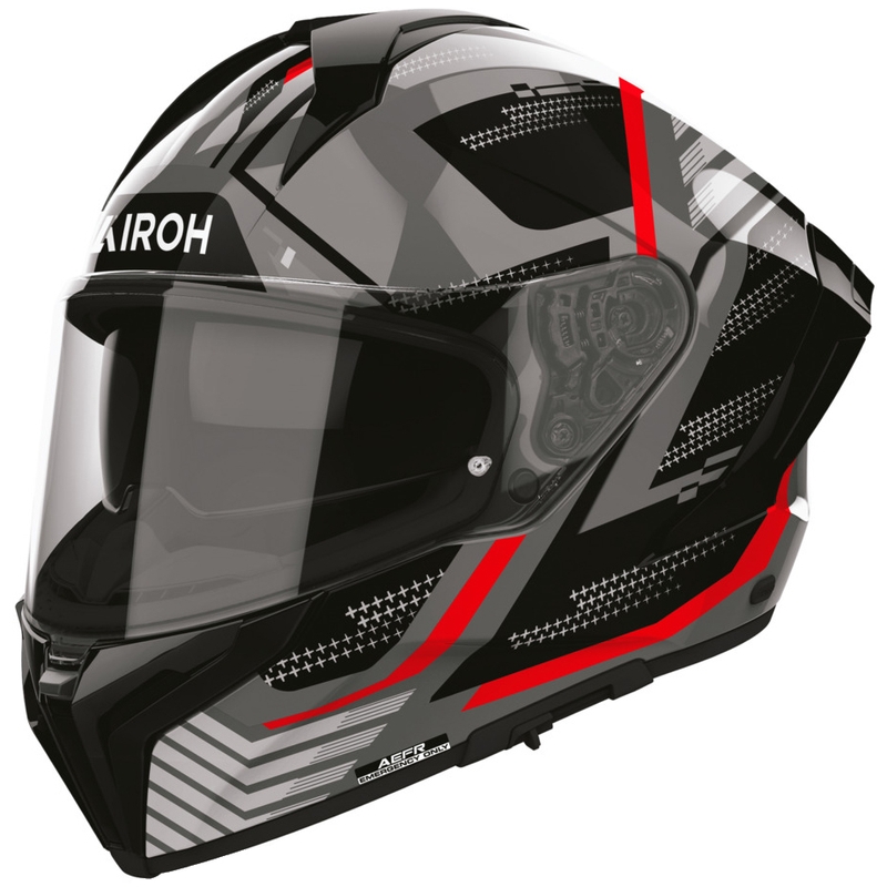 Kask motocyklowy integralny Airoh Matryx Starburst czarno-czerwony