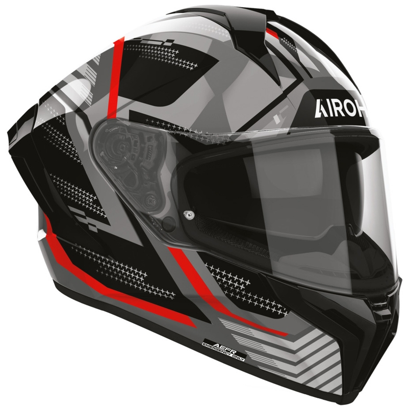 Kask motocyklowy integralny Airoh Matryx Starburst czarno-czerwony