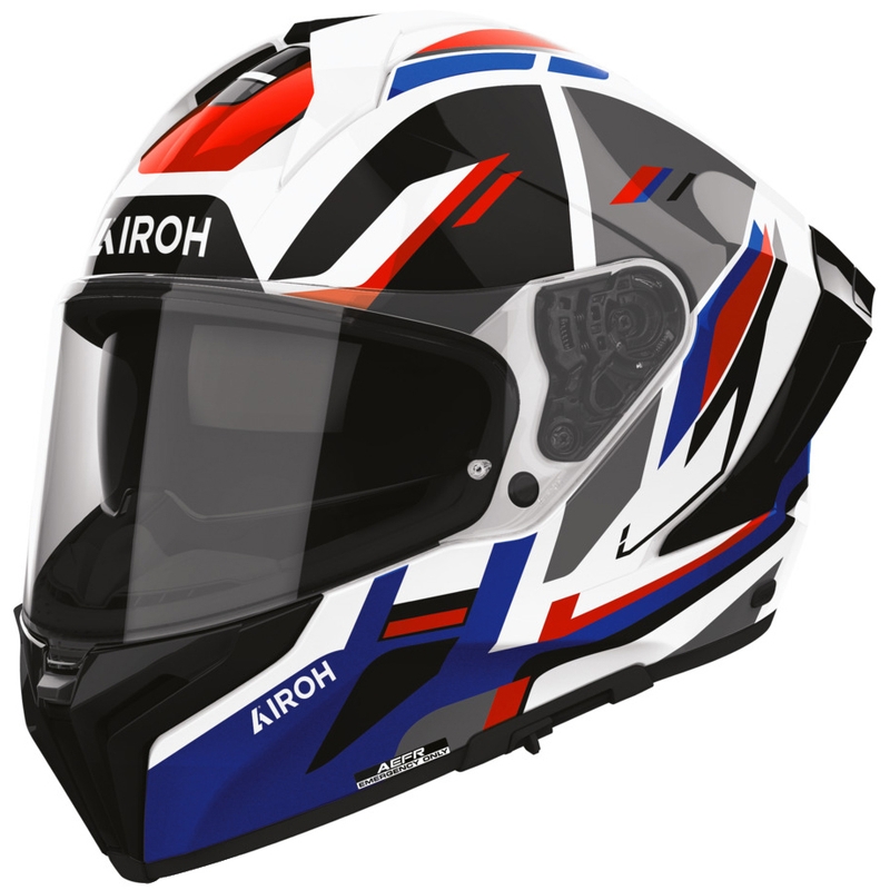 Kask motocyklowy integralny Airoh Matryx Sentry czerwono-niebieski