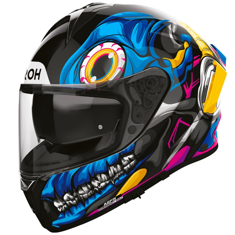 Kask motocyklowy integralny Airoh Spark 2 Stranger czarno-niebiesko-żółty