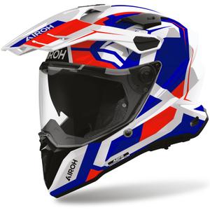 Kask motocyklowy enduro Airoh Commander 2 Polar niebiesko-czerwony