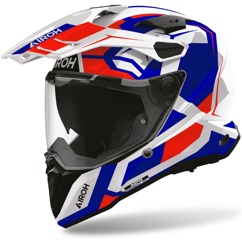 Kask motocyklowy enduro Airoh Commander 2 Polar niebiesko-czerwony