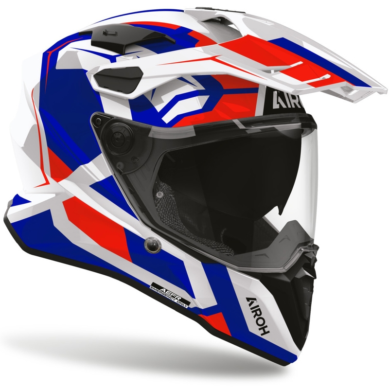 Kask motocyklowy enduro Airoh Commander 2 Polar niebiesko-czerwony
