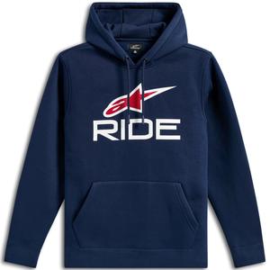 Bluza z kapturem Alpinestars Ride 3 niebiesko-biało-czerwona
