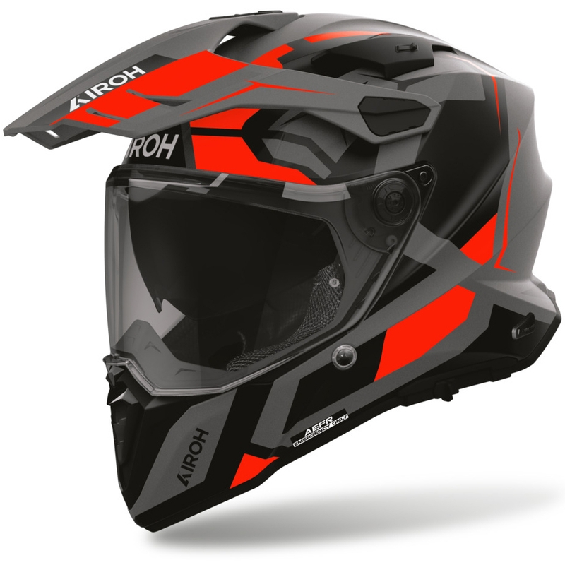 Kask motocyklowy enduro Airoh Commander 2 Polar matowy fluo czerwony
