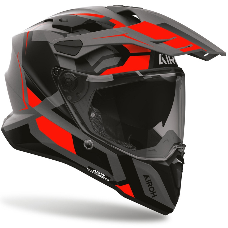 Kask motocyklowy enduro Airoh Commander 2 Polar matowy fluo czerwony