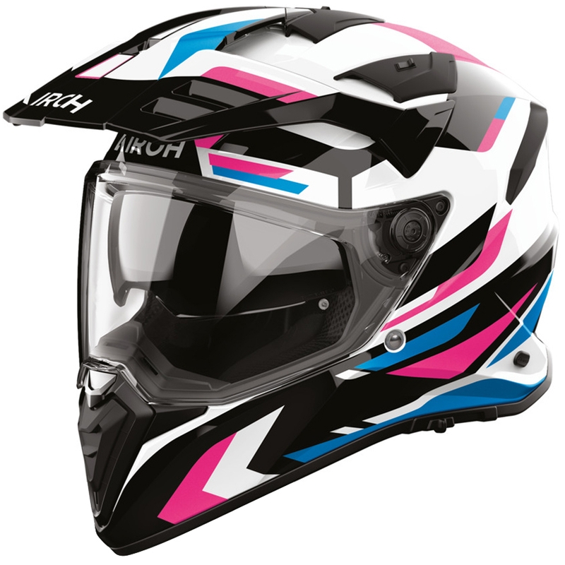 Kask motocyklowy enduro Airoh BADX-X Glitch różowy