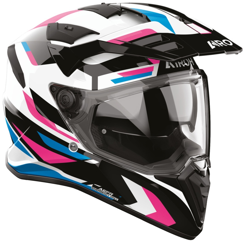 Kask motocyklowy enduro Airoh BADX-X Glitch różowy