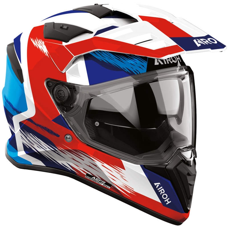 Kask motocyklowy enduro Airoh BADX-X Airspeed niebiesko-czerwony
