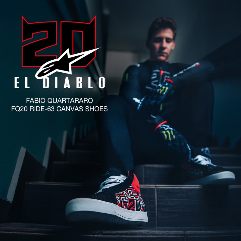 Buty motocyklowe Alpinestars Ride-63 Canvas FQ20 w kolorze czarno-biało-czerwonym
