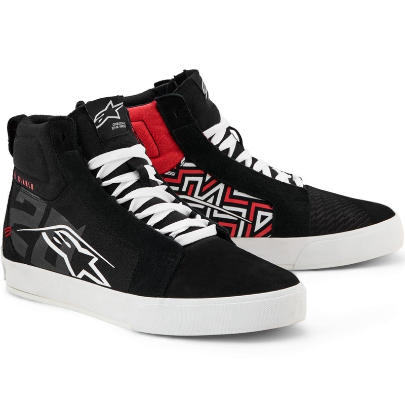 Buty motocyklowe Alpinestars Ride-63 Canvas FQ20 w kolorze czarno-biało-czerwonym