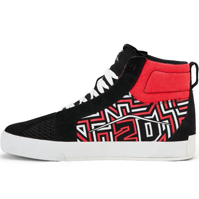 Buty motocyklowe Alpinestars Ride-63 Canvas FQ20 w kolorze czarno-biało-czerwonym