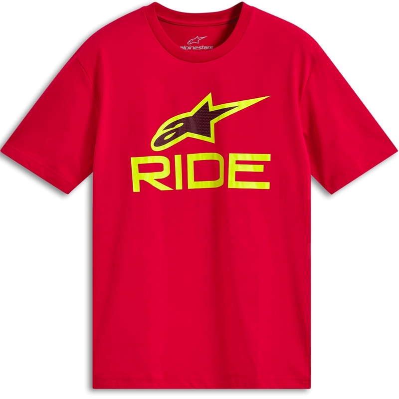 Koszulka Alpinestars Ride 4.0 CSF czerwono-fluo żółto-czarna