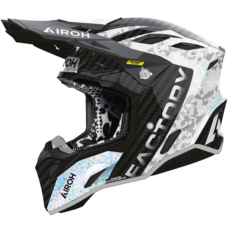 Kask motocrossowy Airoh Aviator Factory Bitmap Carbon w kolorze szarym