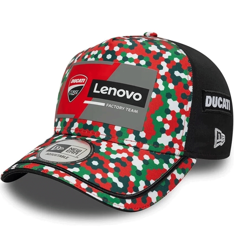 Czapka z daszkiem Ducati New Era Lenovo Mugello czarno-czerwono-wielokolorowa