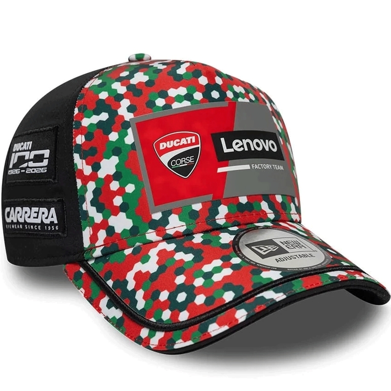 Czapka z daszkiem Ducati New Era Lenovo Mugello czarno-czerwono-wielokolorowa