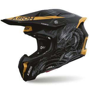 Kask motocrossowy Airoh Twist 3 Maleficent matowo-czarno-złoty