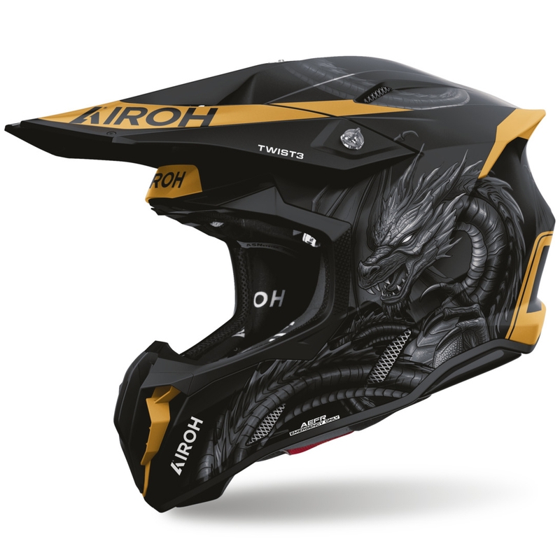 Kask motocrossowy Airoh Twist 3 Maleficent matowo-czarno-złoty