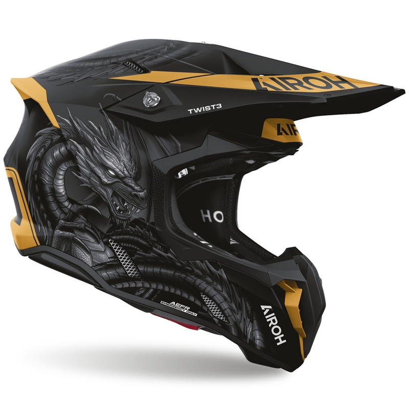 Kask motocrossowy Airoh Twist 3 Maleficent matowo-czarno-złoty