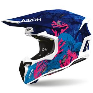 Kask do motocrossu podwodnego Airoh Twist 3 niebiesko-biało-różowy