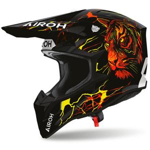 Kask motocrossowy Airoh Wraaap Tyger czarno-czerwono-żółty