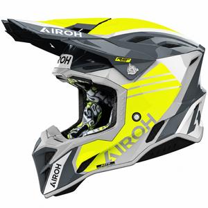 Kask motocrossowy Airoh Aviator Factory Atlan szaro-żółty