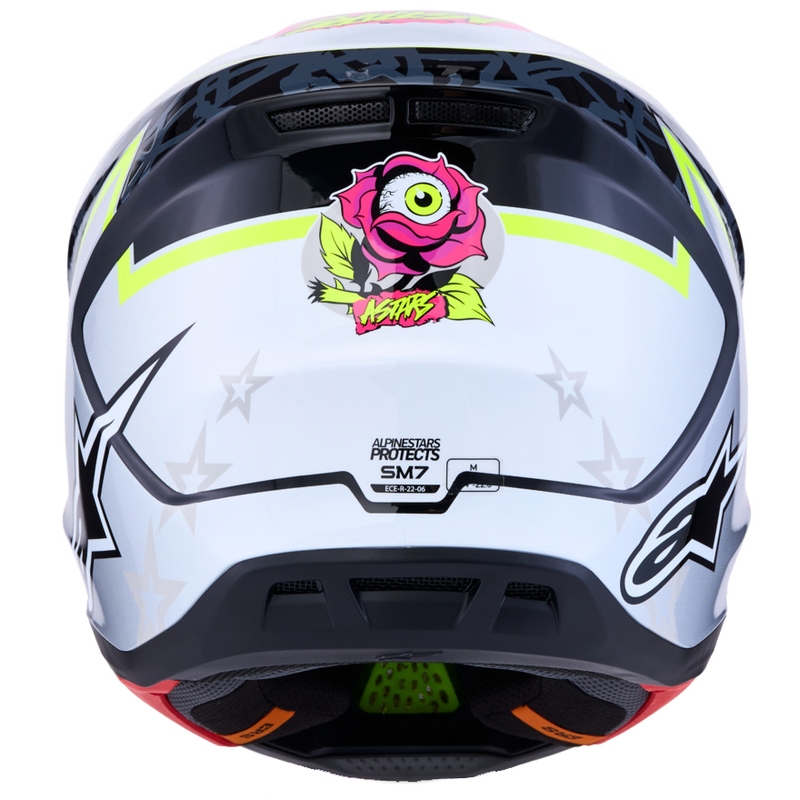 Kask motocyklowy motocrossowy Alpinestars Supertech S-M7 Blaster w kolorze szaro-fluo-żółtym