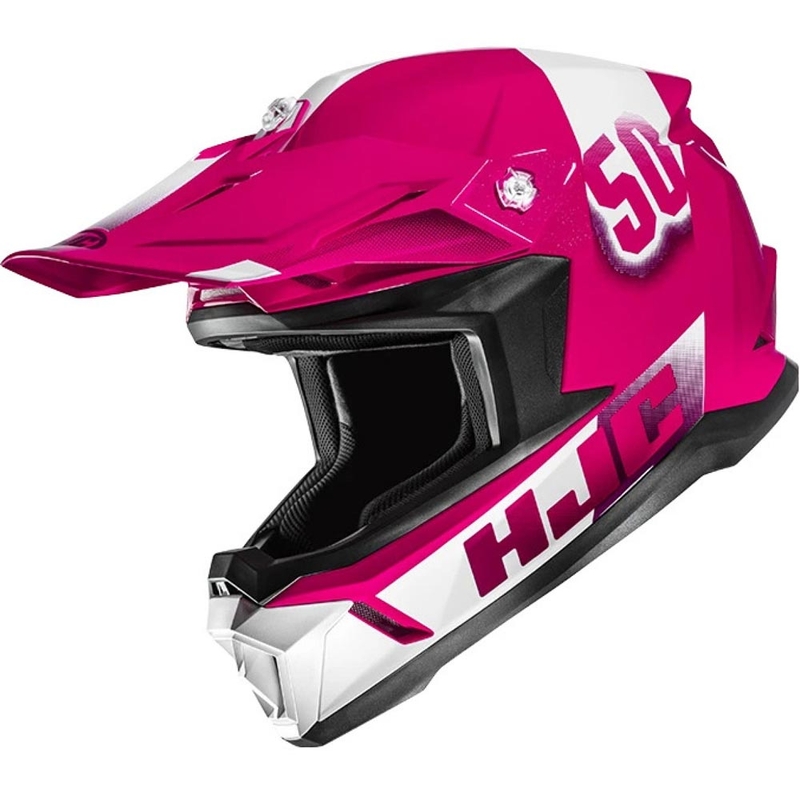 Kask motocrossowy dziecięcy HJC Y50 różowo-biały