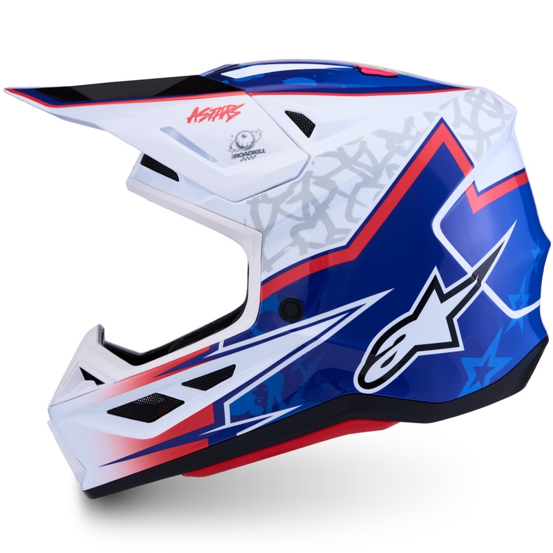 Kask motocrossowy Alpinestars Supertech S-M7 Blaster biało-niebieski