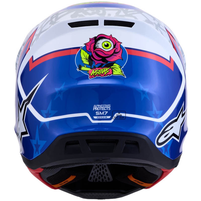 Kask motocrossowy Alpinestars Supertech S-M7 Blaster biało-niebieski