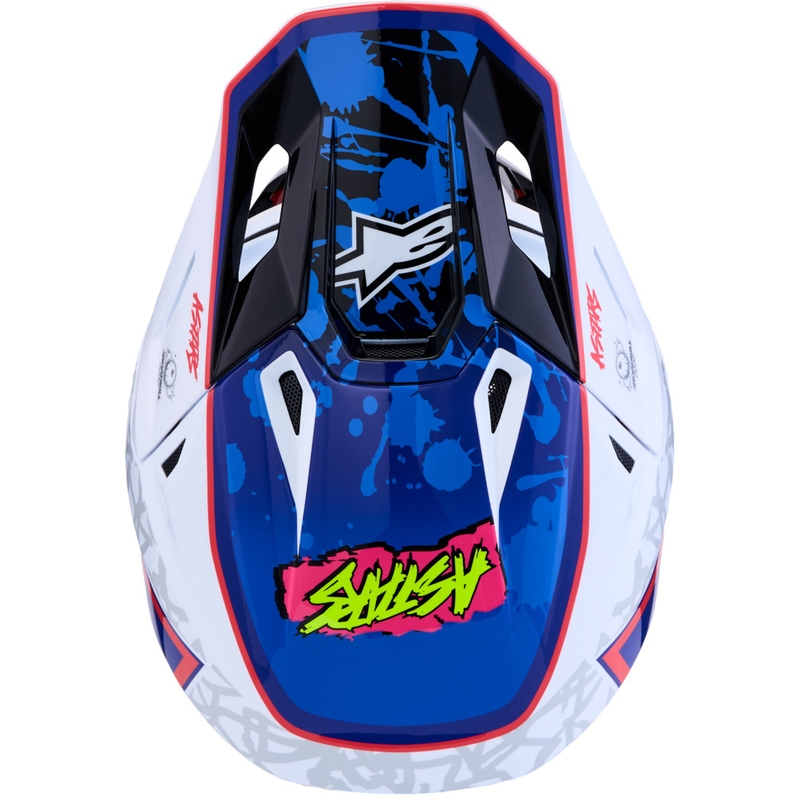 Kask motocrossowy Alpinestars Supertech S-M7 Blaster biało-niebieski