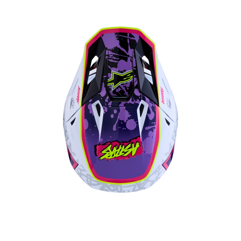 Kask motocrossowy Alpinestars Supertech S-M7 Blaster fioletowo-biały