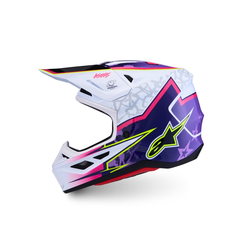 Kask motocrossowy Alpinestars Supertech S-M7 Blaster fioletowo-biały