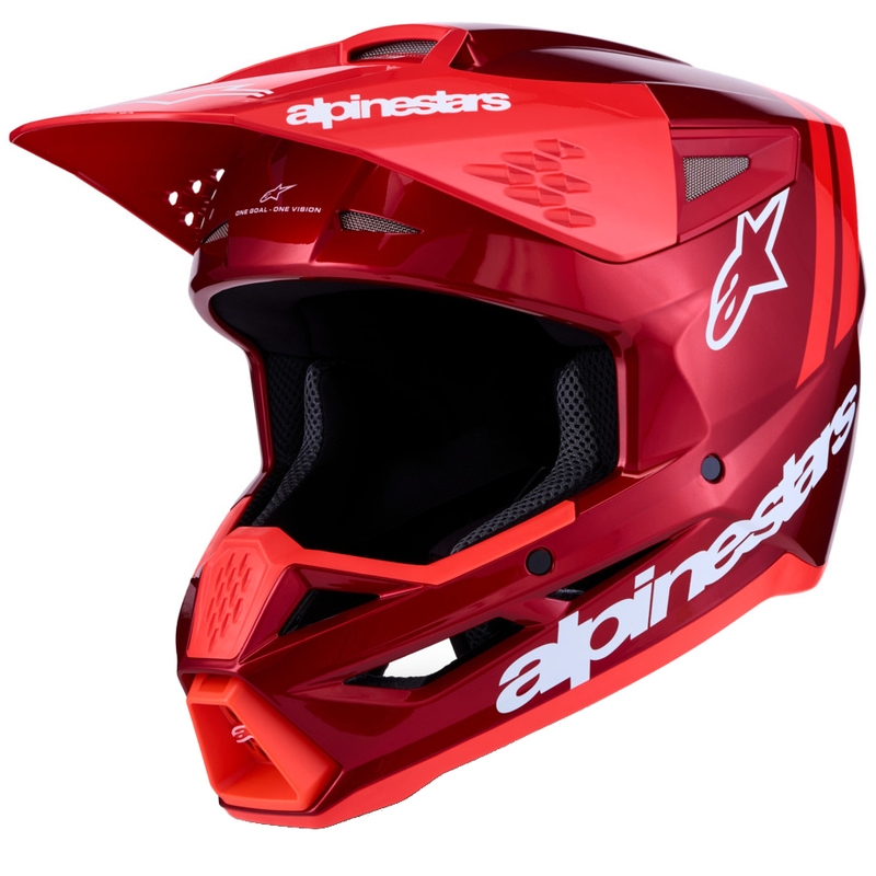 Kask motocrossowy Alpinestars S-M3 Radium fluo czerwono-biały