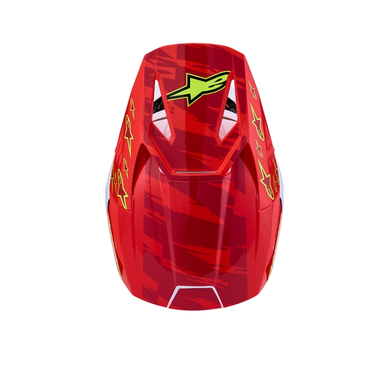 Kask motocrossowy Alpinestars S-M3 Falcon fluorescencyjny czerwono-biały
