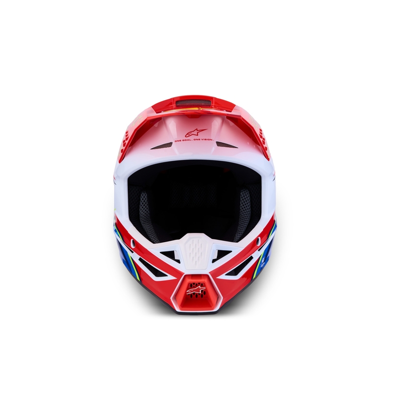 Kask motocrossowy Alpinestars S-M3 Falcon fluorescencyjny czerwono-biały