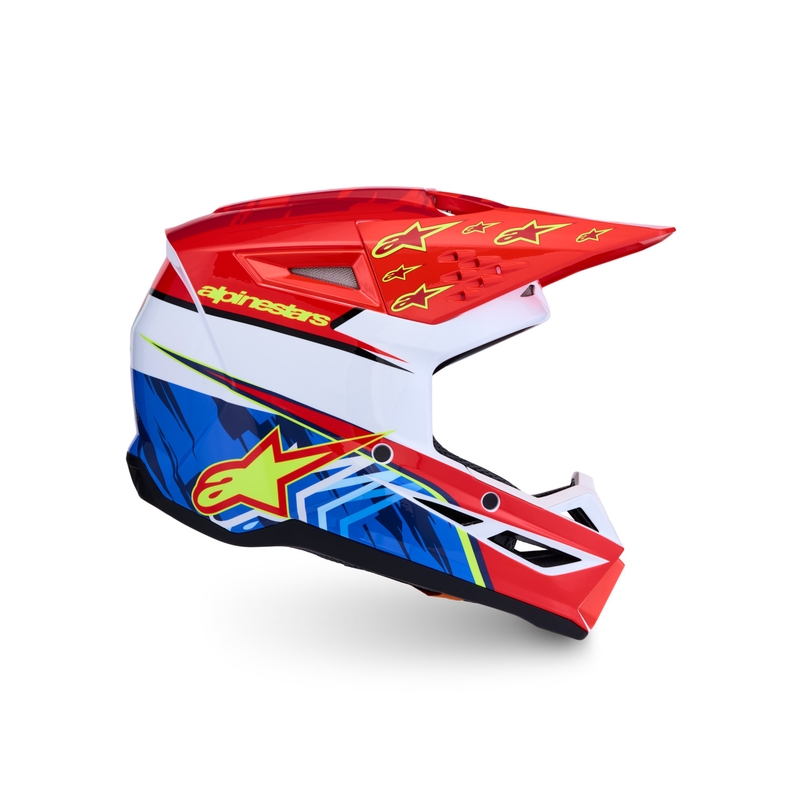 Kask motocrossowy Alpinestars S-M3 Falcon fluorescencyjny czerwono-biały