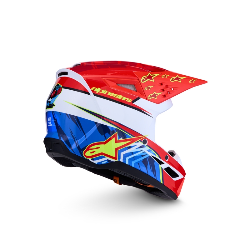 Kask motocrossowy Alpinestars S-M3 Falcon fluorescencyjny czerwono-biały