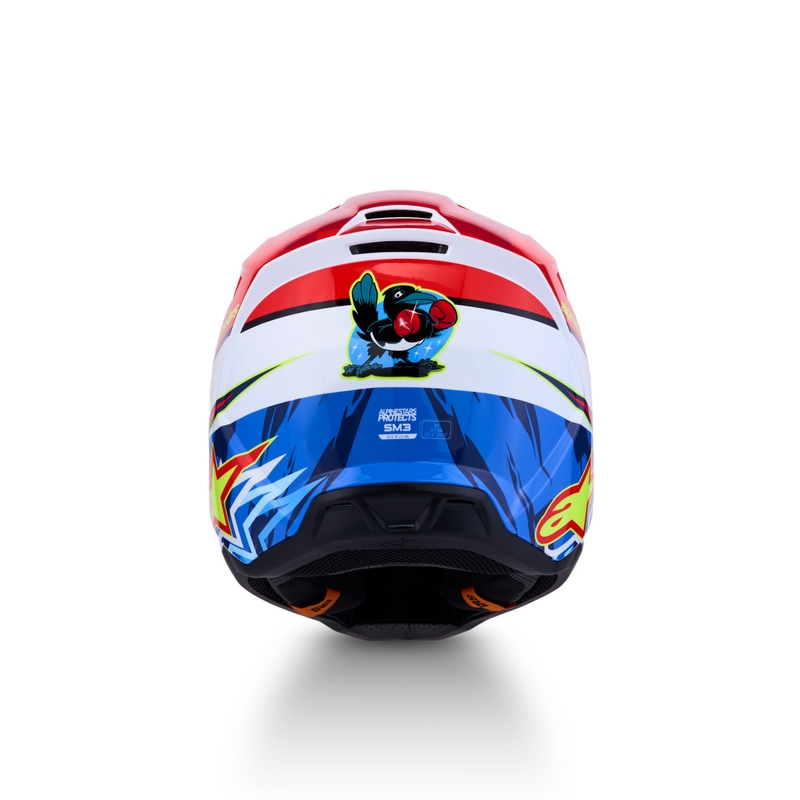 Kask motocrossowy Alpinestars S-M3 Falcon fluorescencyjny czerwono-biały