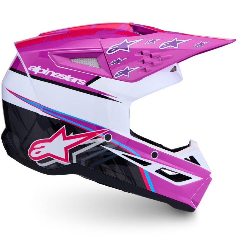 Kask motocrossowy Alpinestars S-M3 Falcon fioletowo-biało-fluo-różowy