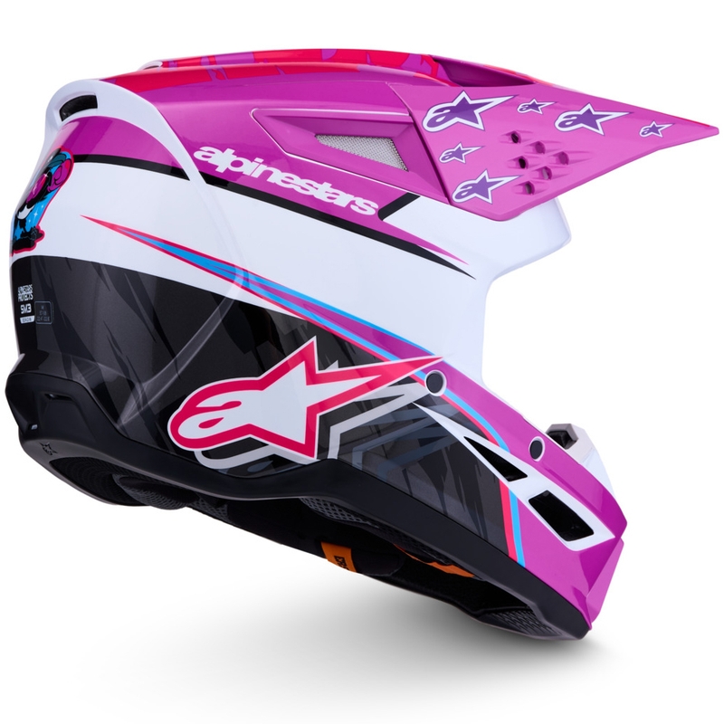 Kask motocrossowy Alpinestars S-M3 Falcon fioletowo-biało-fluo-różowy