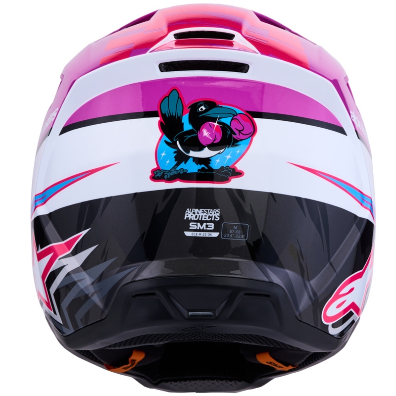 Kask motocrossowy Alpinestars S-M3 Falcon fioletowo-biało-fluo-różowy