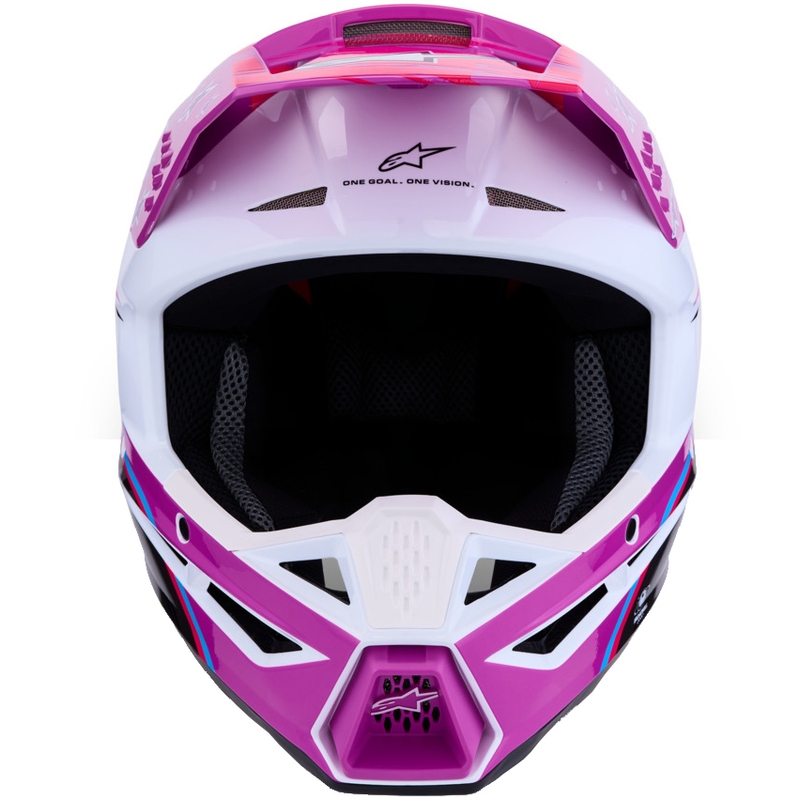 Kask motocrossowy Alpinestars S-M3 Falcon fioletowo-biało-fluo-różowy