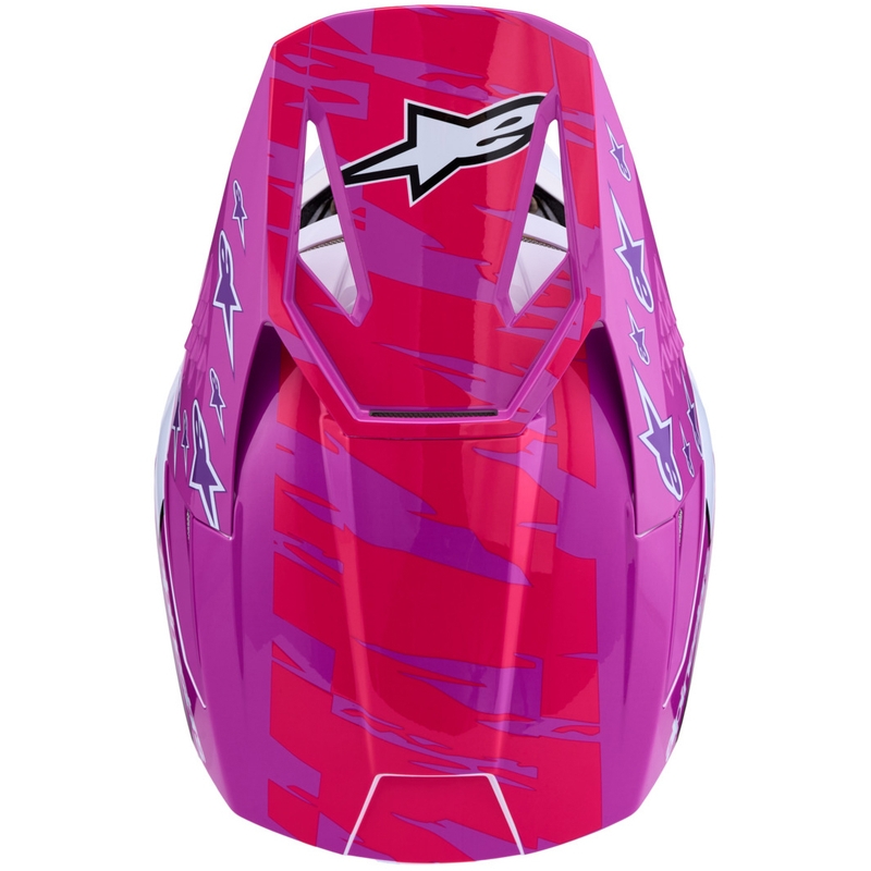 Kask motocrossowy Alpinestars S-M3 Falcon fioletowo-biało-fluo-różowy