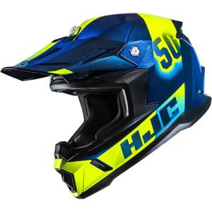 Kask motocrossowy HJC C50 Dash MC2 niebiesko-fluo żółty