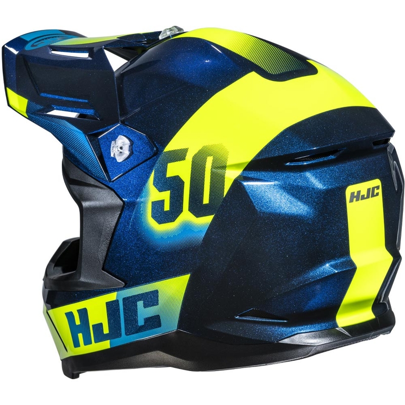 Kask motocrossowy HJC C50 Dash MC2 niebiesko-fluo żółty