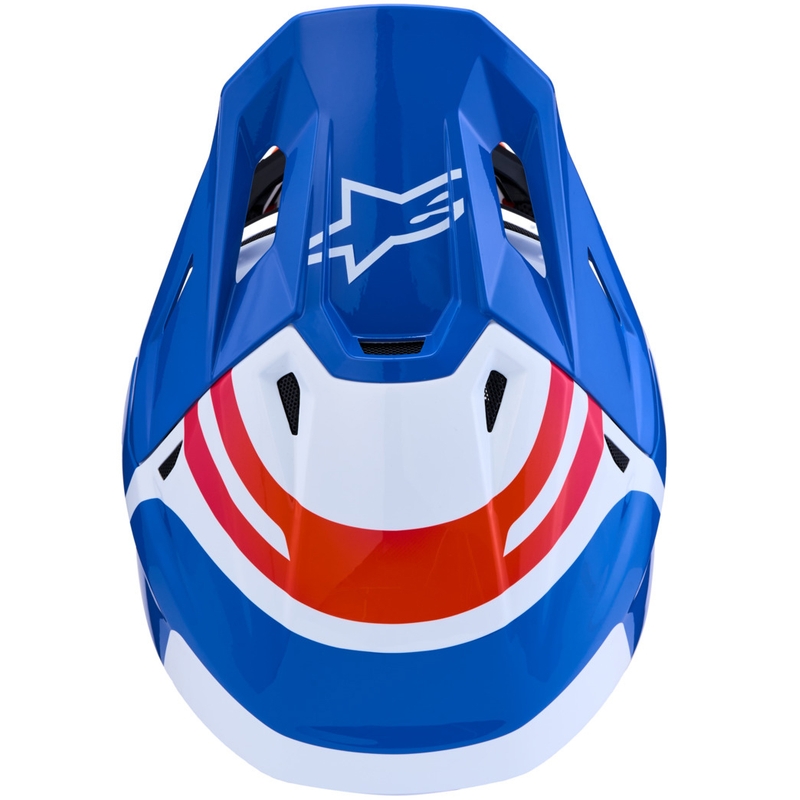 Kask motocrossowy Alpinestars Supertech S-M7 Core biało-niebiesko-pomarańczowy