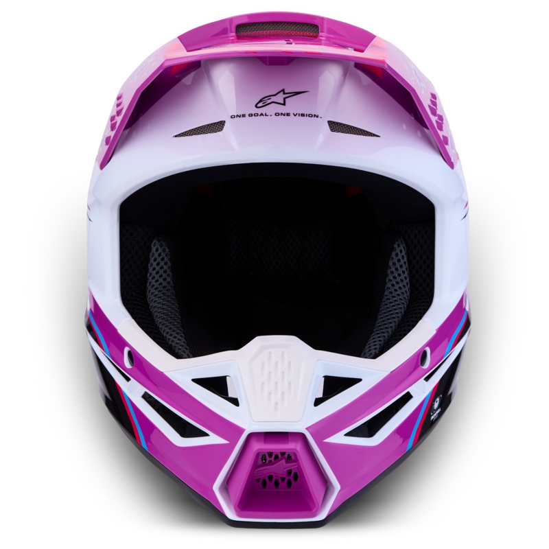 Kask motocrossowy dla dzieci Alpinestars S-M3 Falcon w kolorze fioletowo-biało-czarnym